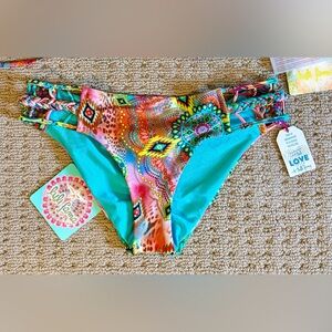 NWT Luli Fama Boho Bikini Bottom in Aztec, Size M